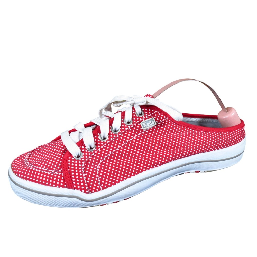 Keds‎ Hampton Women Women Mule Sneaker Size 7.5 Casual Red Polka Dot Canvas